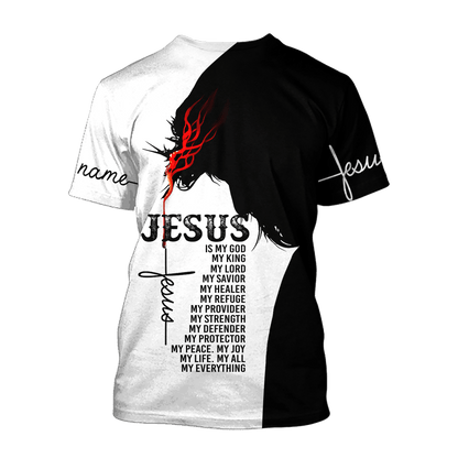 Premium Christian Jesus Catholic Customize Name 3D Printed Unisex Shirts