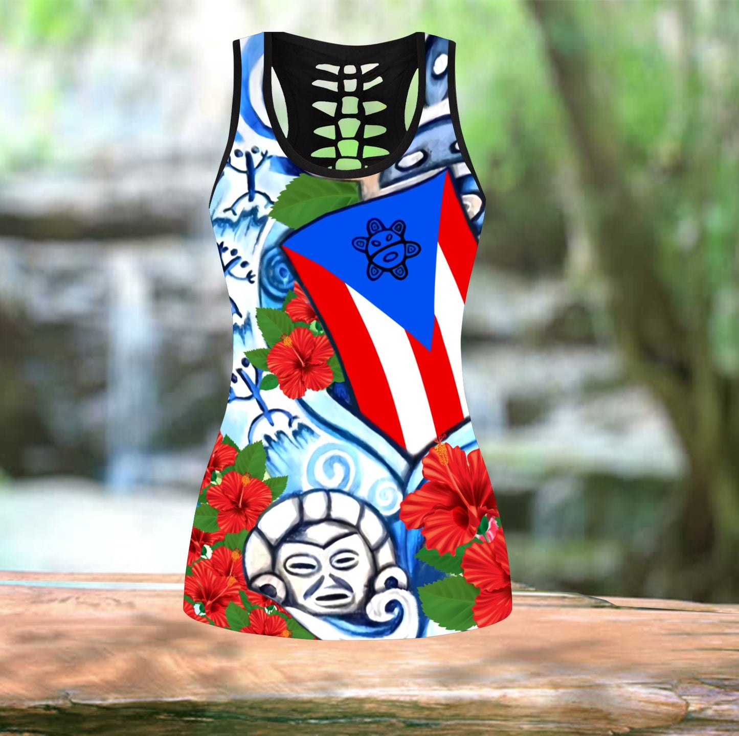 Puerto Rico Sol Taino Art Painting Combo Outfit QB06202004-Apparel-TQH-No Legging-S-Vibe Cosy™