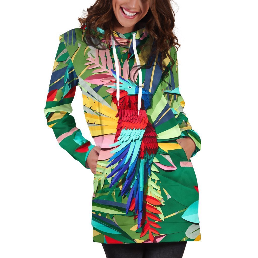 3D Printed Parrots Tops 1150 Hoodie dress-Apparel-PHL-Hoodie Dress-S-Vibe Cosy™