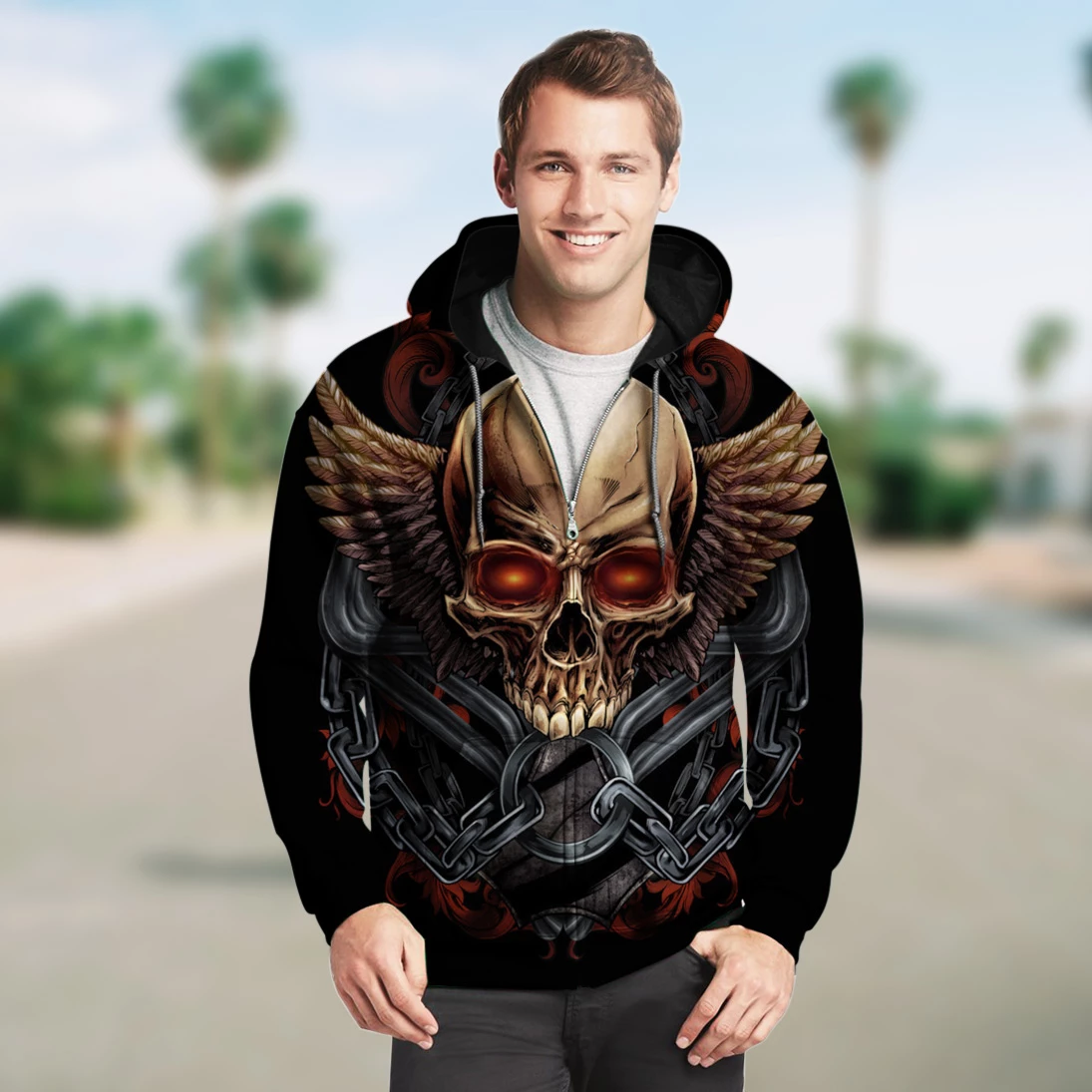 3D ZIP HOODIE_WINGED SKULL PL300-Apparel-PL8386-Hoodie-S-Vibe Cosy™