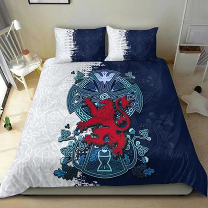 Scotland Celtic Knot Cross Tattoo The Lion Rampant Bedding Set