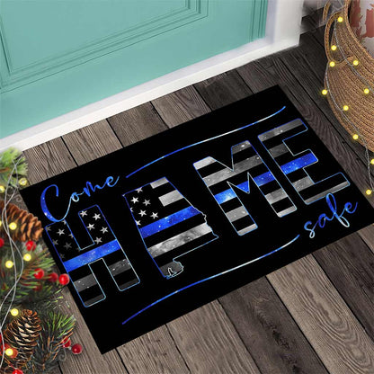 Custom Map Come Home Safe - Police Personalized Door Mat