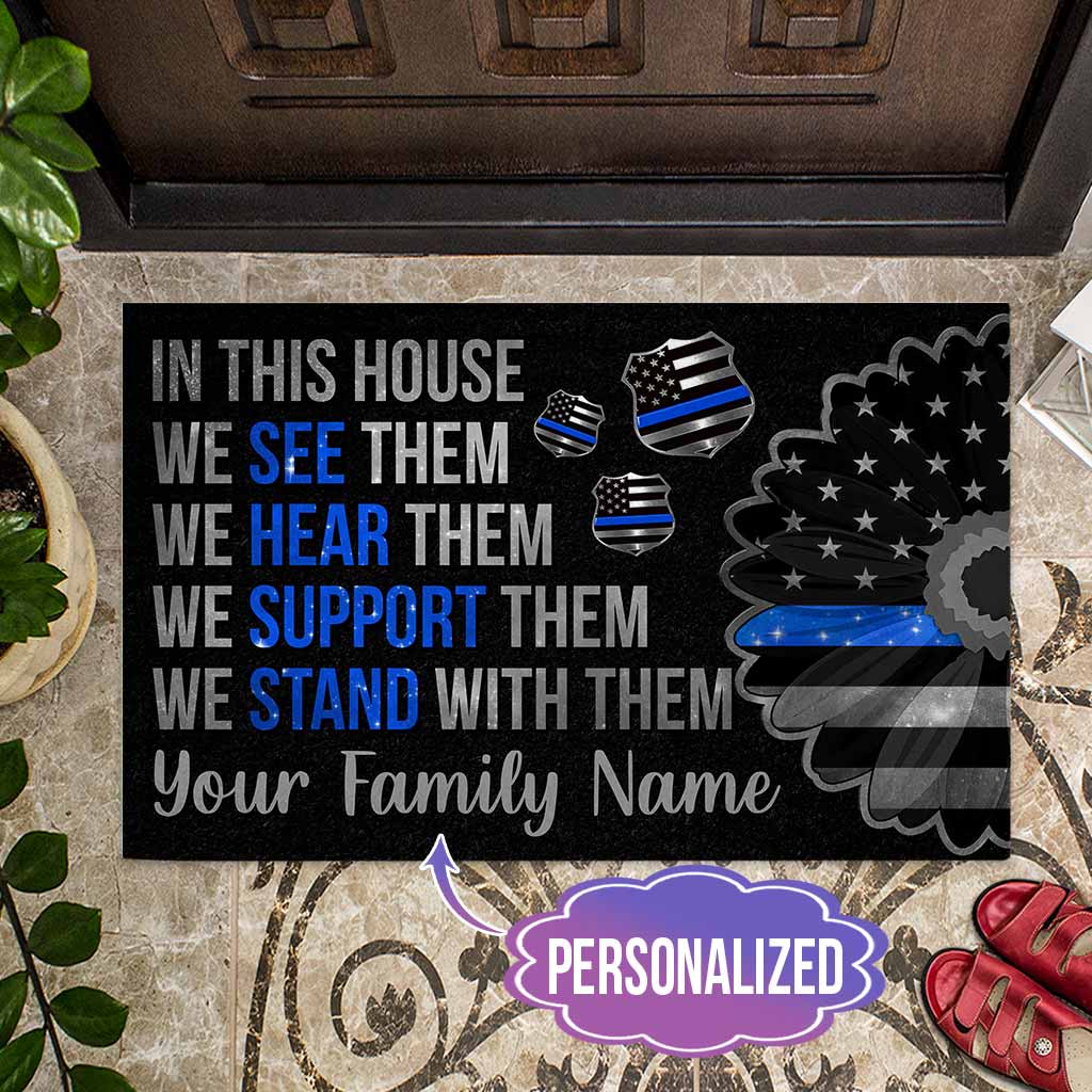 Custom name In This House - Police Personalized Door Mat