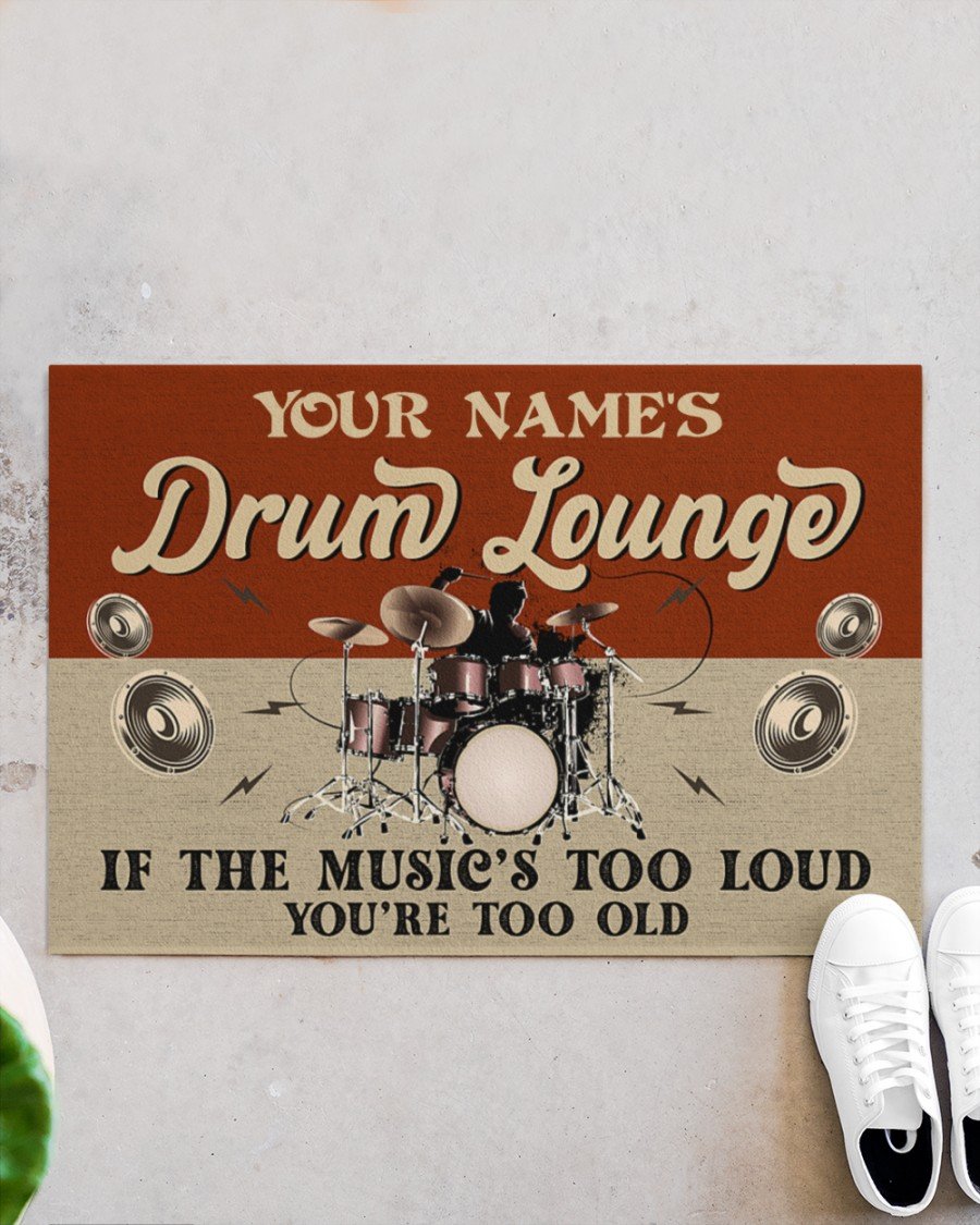 Custom name Drum If the music's too loud Door Mat
