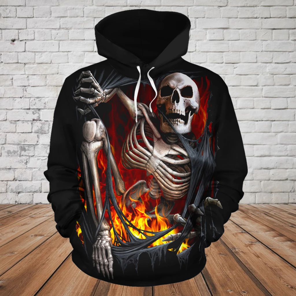 SKULL 3D HOODIE_GET OUT OF THE HELL PL304-Apparel-PL8386-Hoodie-S-Vibe Cosy™