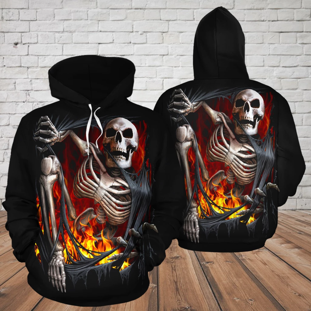 SKULL 3D HOODIE_GET OUT OF THE HELL PL304-Apparel-PL8386-Hoodie-S-Vibe Cosy™