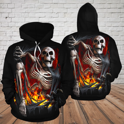 SKULL 3D HOODIE_GET OUT OF THE HELL PL304-Apparel-PL8386-Hoodie-S-Vibe Cosy™