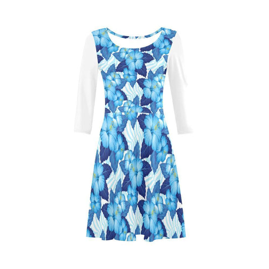Hibiscus Sundress 05 - AH-SLEEVE SUNDRESSES-e-joyer-XS-White-Sundress-Vibe Cosy™
