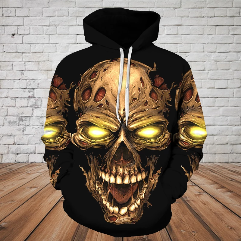 SKULL 3D HOODIE_SCREAMING SKULL PL310-Apparel-PL8386-Hoodie-S-Vibe Cosy™