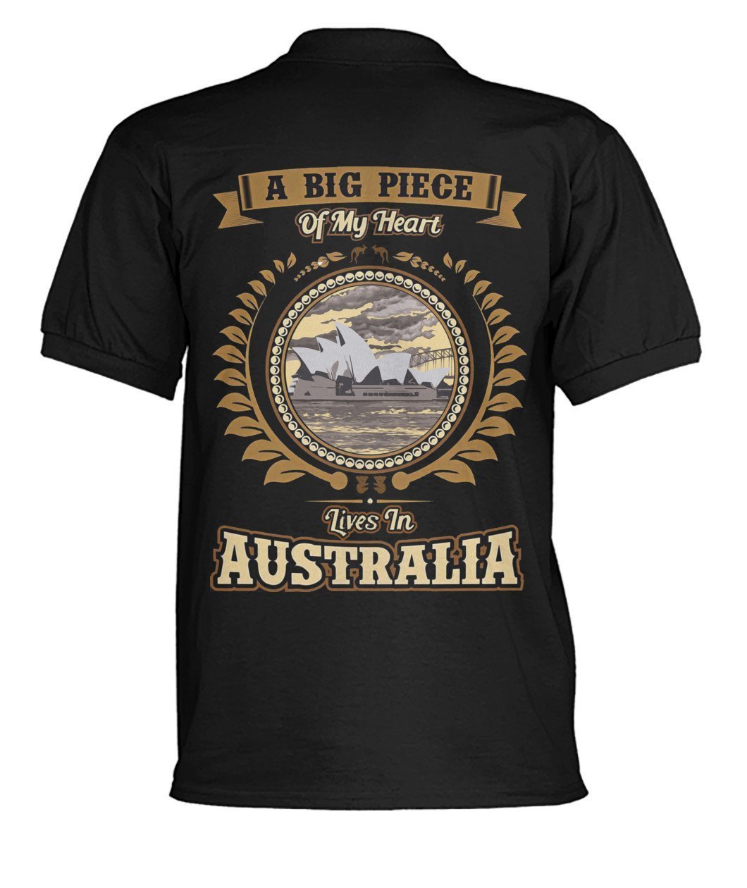 Australia in My Heart Polo T-Shirt - BN04-POLO T-SHIRTS-HP Arts-Black-S-Men's Polo-Vibe Cosy™