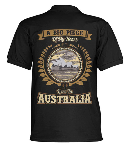 Australia in My Heart Polo T-Shirt - BN04-POLO T-SHIRTS-HP Arts-Black-S-Men's Polo-Vibe Cosy™