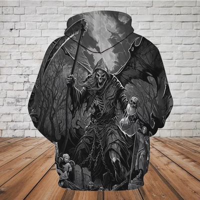 SKULL 3D HOODIE - GRIM REAPER PL320-Apparel-PL8386-Hoodie-S-Vibe Cosy™