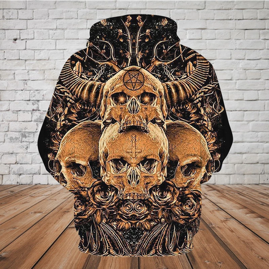 SKULL 3D HOODIE - VIKING SKULL PL322-Apparel-PL8386-Hoodie-S-Vibe Cosy™