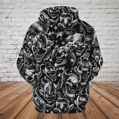 SKULL 3D HOODIE - EVIL CLOWN PL323-Apparel-PL8386-Hoodie-S-Vibe Cosy™