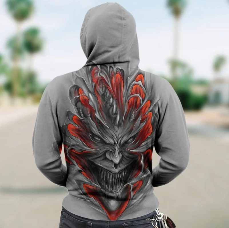 SKULL 3D ZIP HOODIE_EVIL SKULL PL325-Apparel-PL8386-Hoodie-S-Vibe Cosy™