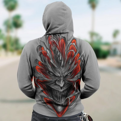 SKULL 3D ZIP HOODIE_EVIL SKULL PL325-Apparel-PL8386-Hoodie-S-Vibe Cosy™