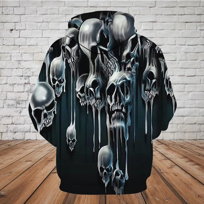 SKULL 3D HOODIE_MELTING SKULL  PL326 - Amaze Style™-Apparel