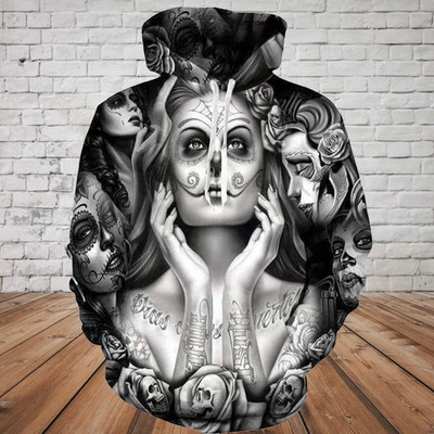 SKULL 3D HOODIE_FACES OF DEATH PL328-Apparel-PL8386-Hoodie-S-Vibe Cosy™