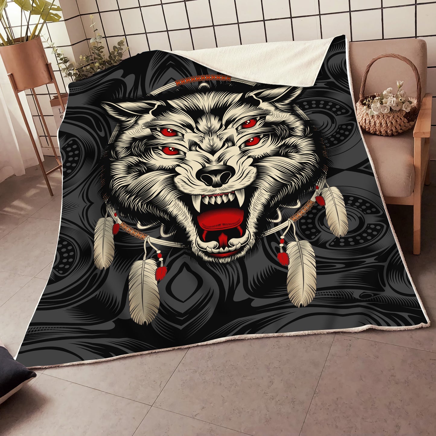 Wolf 3D All Over Printed Blanket
