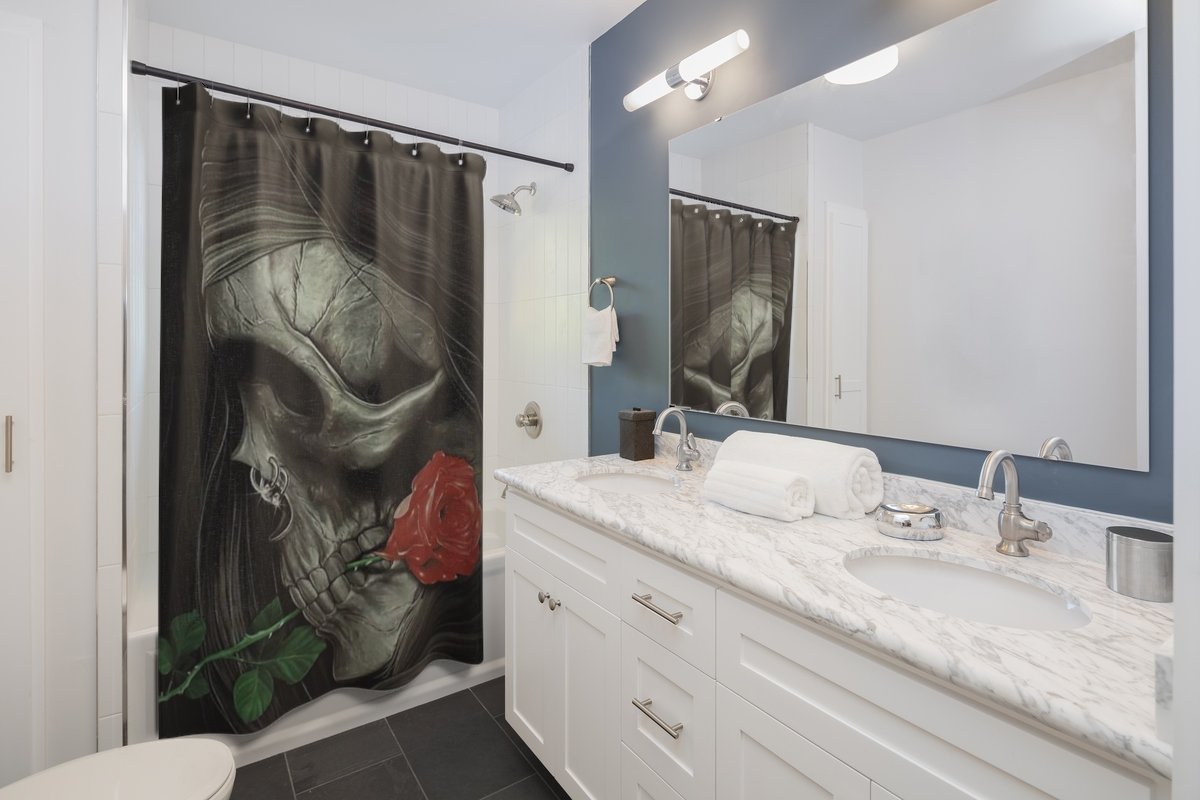 Skull and Rose Set-Home Decor-Printify-Shower curtains-Vibe Cosy™