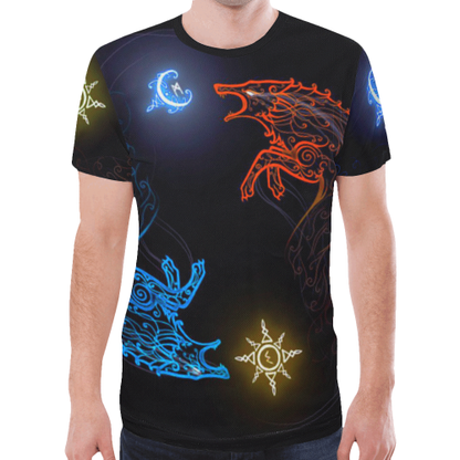 Viking T-shirt - Skoll And Hati Chasing A6-NEW ALL OVER PRINT T-SHIRTS-HP Arts-T-Shirt-S-Vibe Cosy™