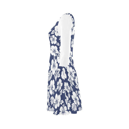 Hibiscus Sundress 04 - AH-SLEEVE SUNDRESSES-e-joyer-XS-White-Sundress-Vibe Cosy™