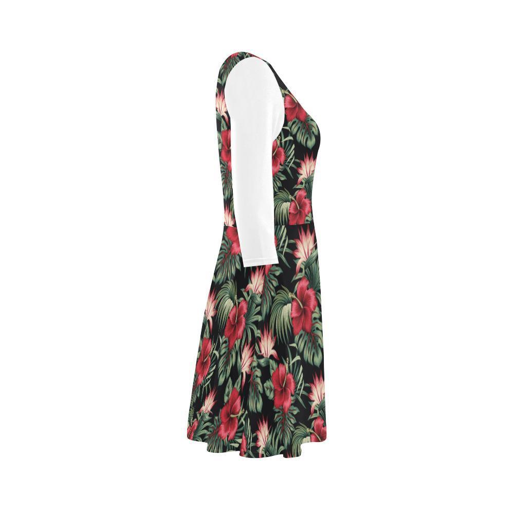 Hibiscus Sundress 06 - AH-SLEEVE SUNDRESSES-e-joyer-XS-White-Sundress-Vibe Cosy™