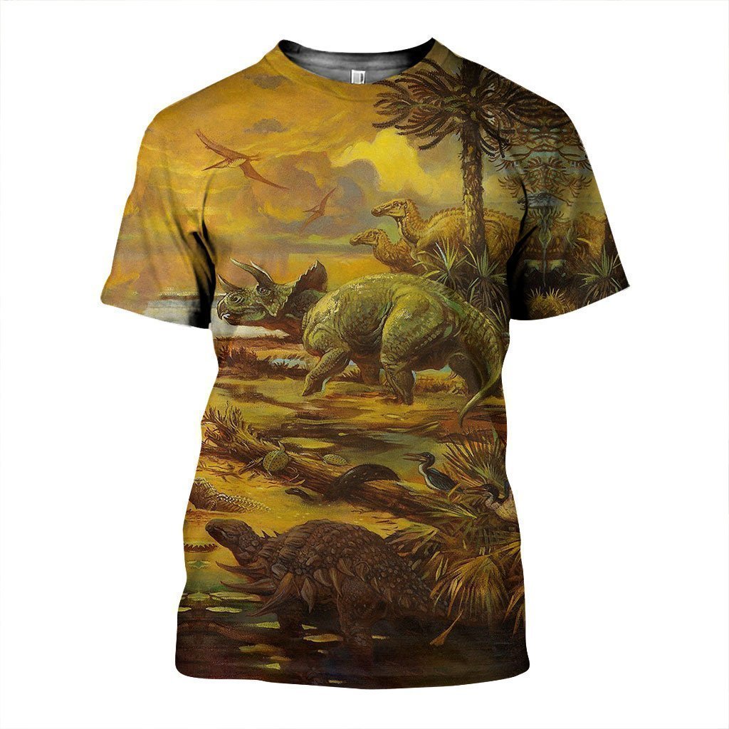 3D All Over Printed Love Dinosaurs Shirts and Shorts-3D All Over Printed Clothes-HP Arts-T-shirt-XS-Vibe Cosy™