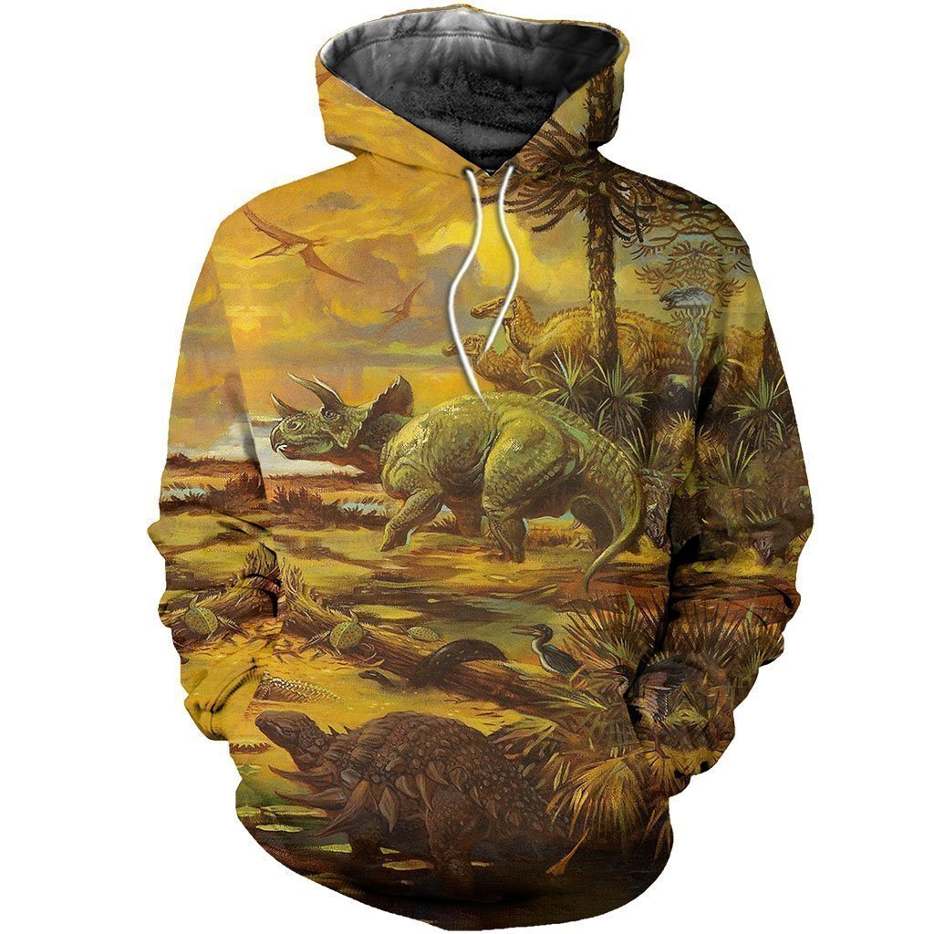 3D All Over Printed Love Dinosaurs Shirts and Shorts-3D All Over Printed Clothes-HP Arts-Normal Hoodie-XS-Vibe Cosy™