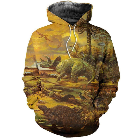 3D All Over Printed Love Dinosaurs Shirts and Shorts-3D All Over Printed Clothes-HP Arts-Normal Hoodie-XS-Vibe Cosy™