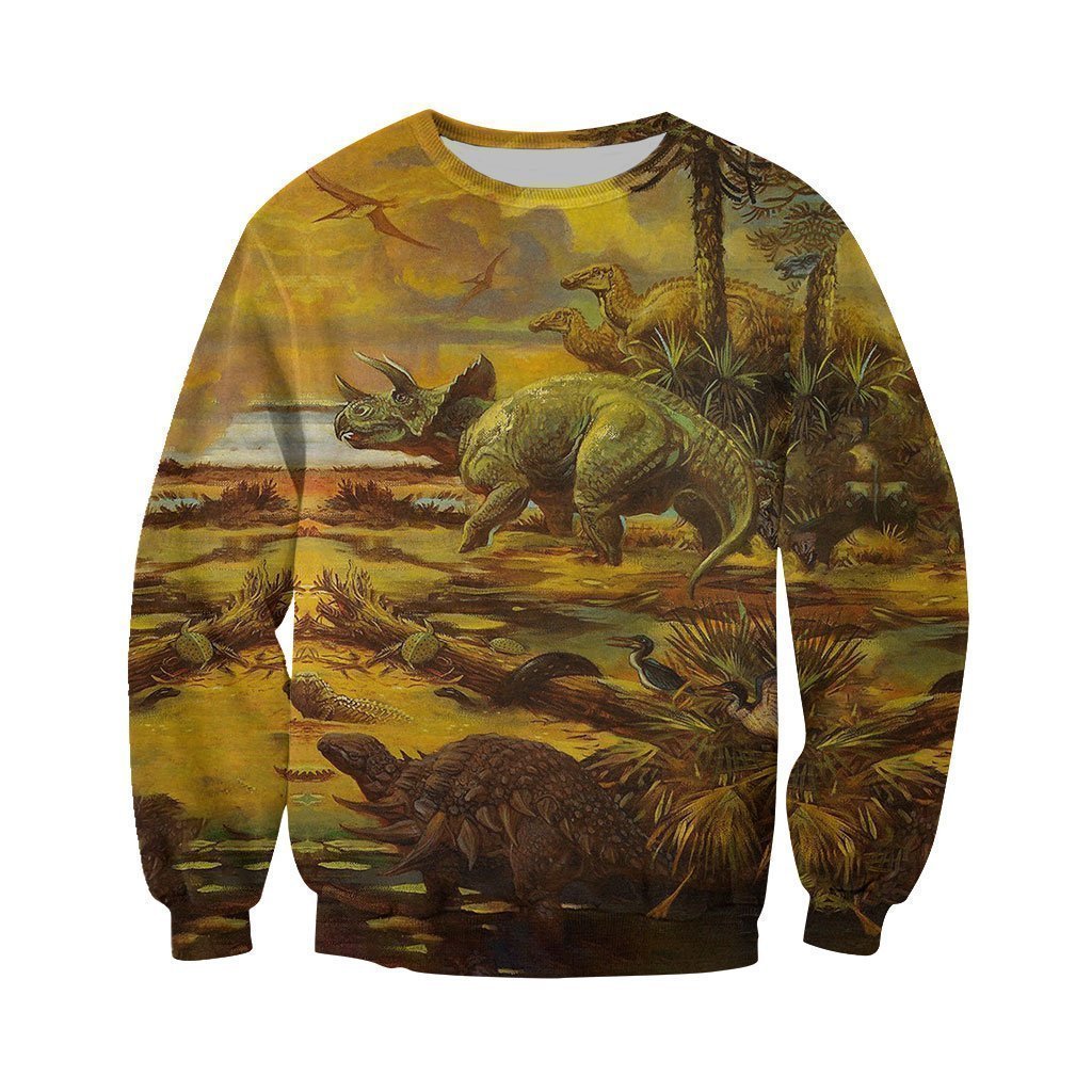 3D All Over Printed Love Dinosaurs Shirts and Shorts-3D All Over Printed Clothes-HP Arts-Long-sleeved Shirt-XS-Vibe Cosy™