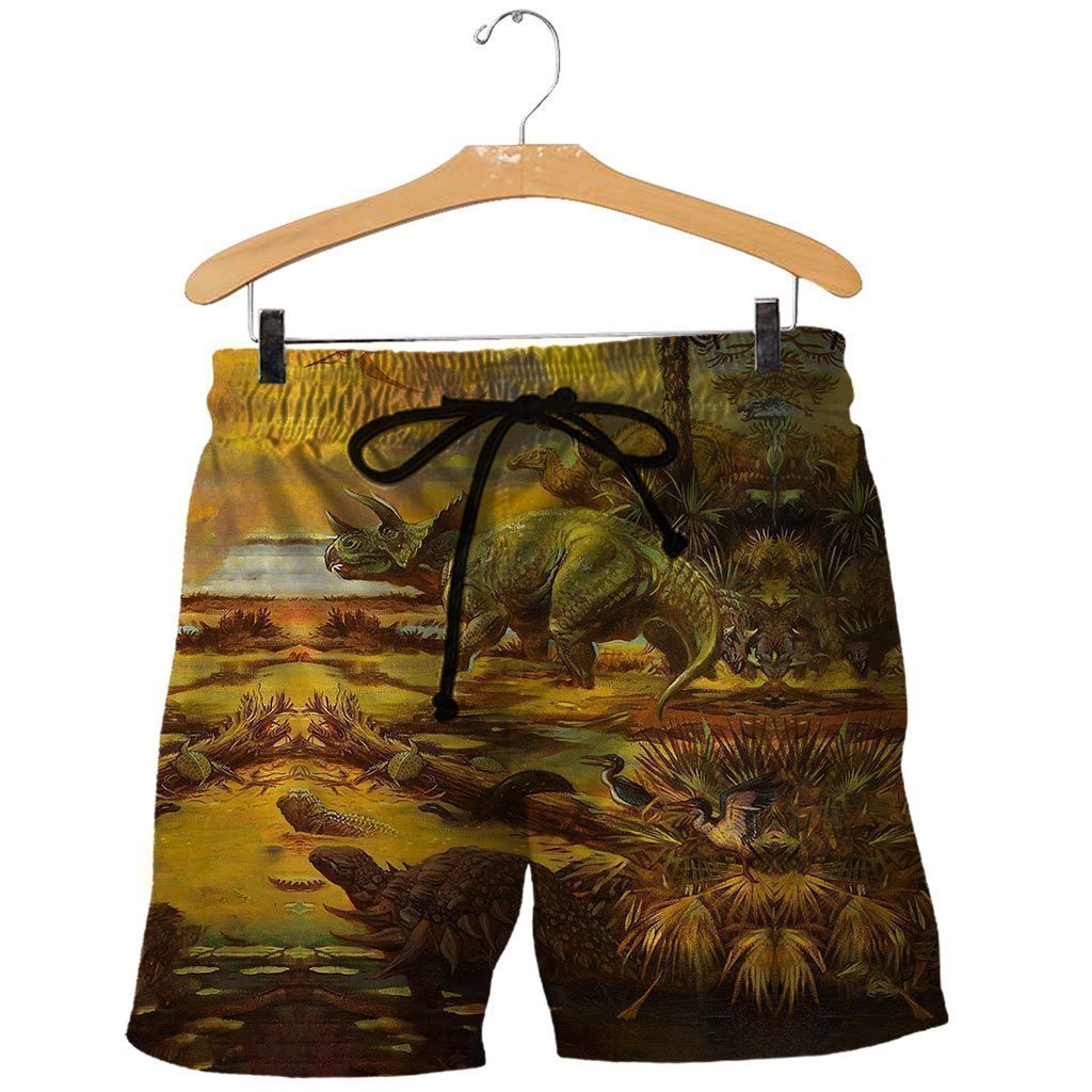 3D All Over Printed Love Dinosaurs Shirts and Shorts-3D All Over Printed Clothes-HP Arts-Shorts-XS-Vibe Cosy™