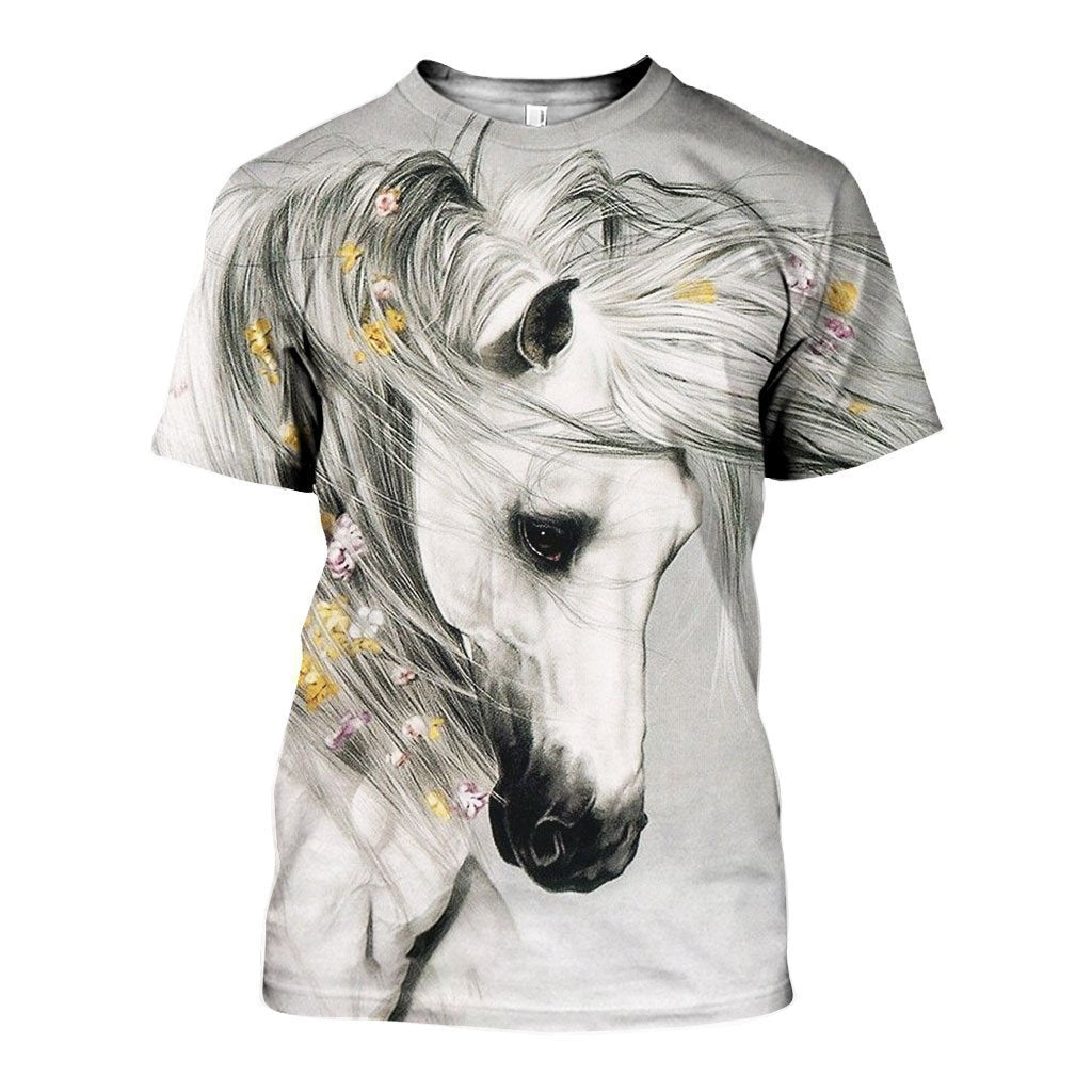3D All Over Printed Horse Art Shirts and Shorts-Apparel-HP Arts-T-Shirt-S-Vibe Cosy™