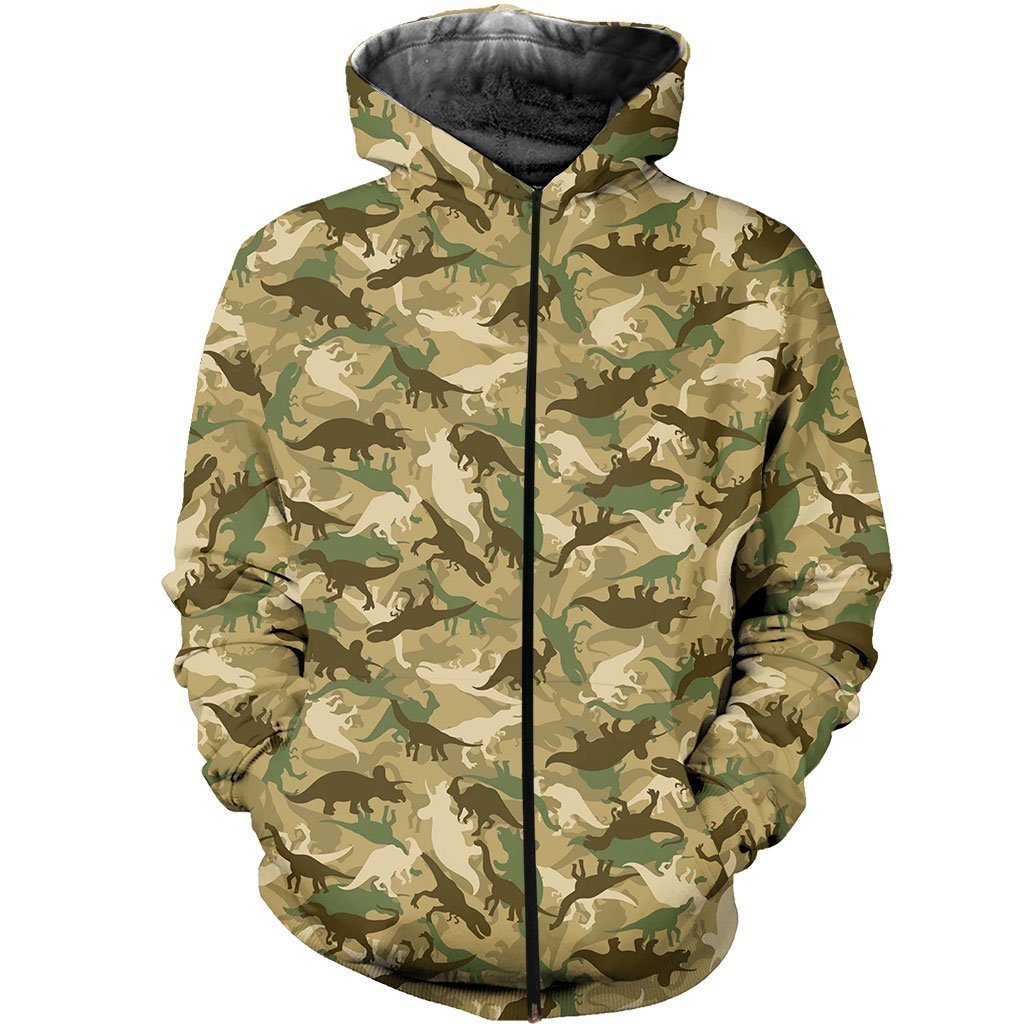 3D All Over Printed Dinosaurs Shirts and Shorts-3D All Over Printed Clothes-HP Arts-Zipped Hoodie-XS-Vibe Cosy™