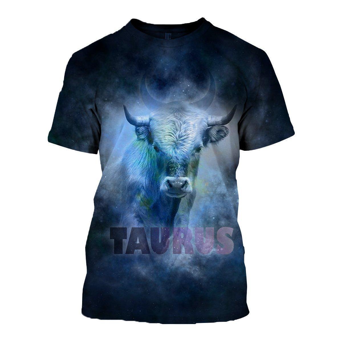 3D ALL OVER PRINTED TAURUS ZODIAC T SHIRT HOODIE NTH150841-Apparel-NTH-T-Shirt-S-Vibe Cosy™