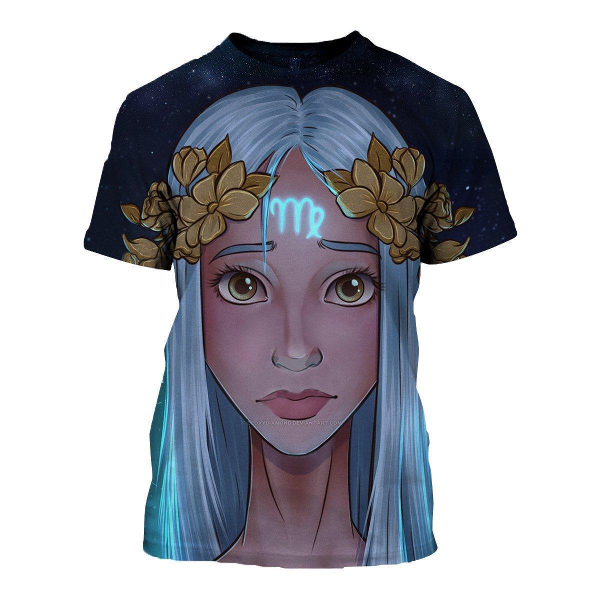3D ALL OVER PRINTED VIRGO ZODIAC T SHIRT HOODIE NTH150830-Apparel-NTH-T-Shirt-S-Vibe Cosy™