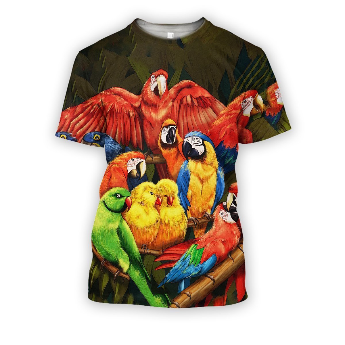3D Printed Parrots Tops PHL1152-Apparel-PHL-T-Shirt-S-Vibe Cosy™