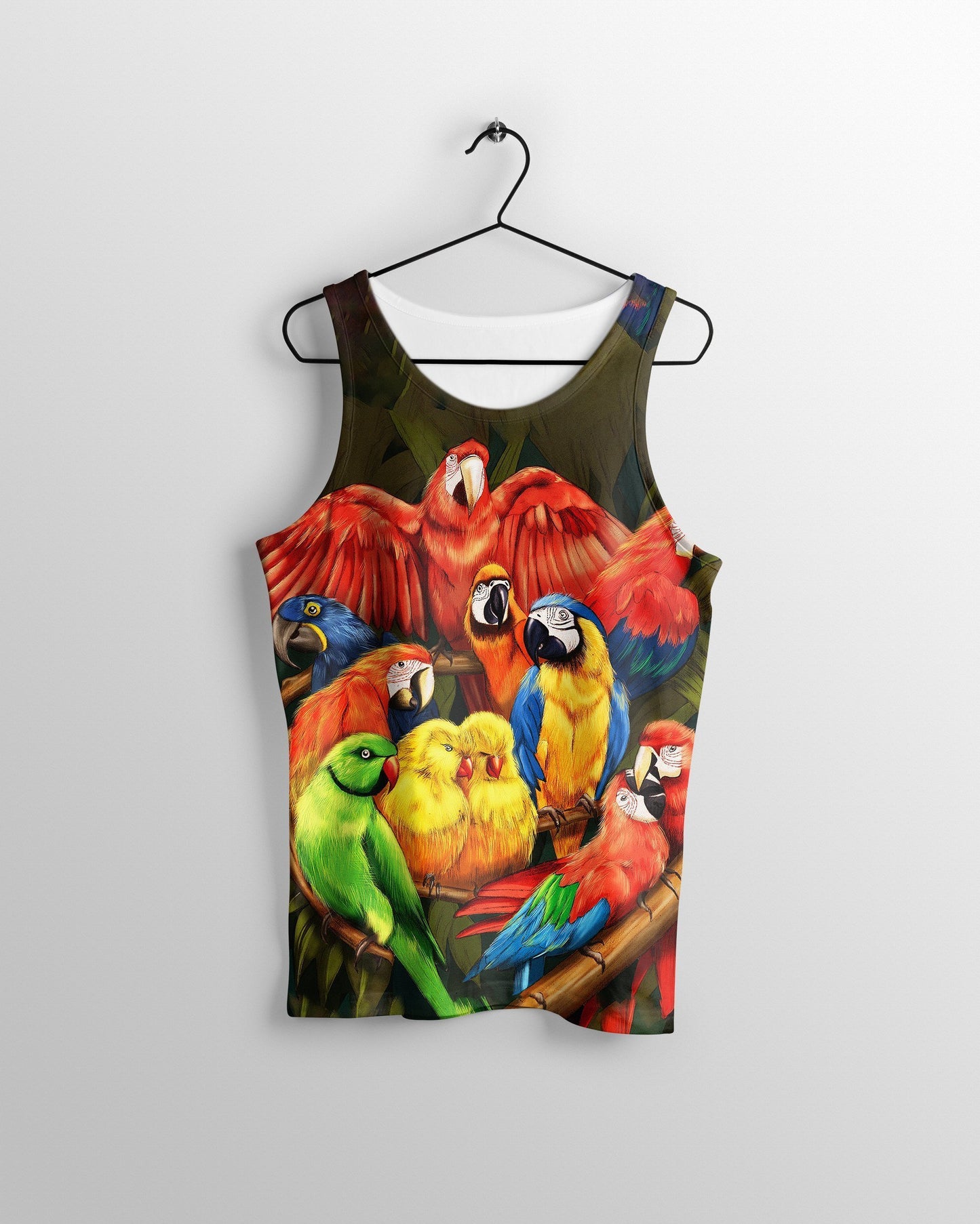 3D Printed Parrots Tops PHL1152-Apparel-PHL-Tank top-S-Vibe Cosy™