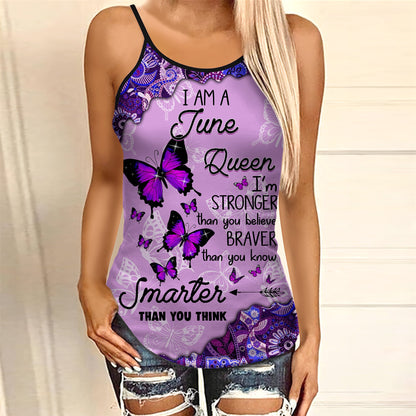 June girl Butterflies Combo Legging Camisole Tank