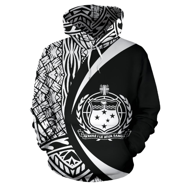 Samoa Polynesian Hoodie - Circle Style White Color - AH - J1-ALL OVER PRINT HOODIES (P)-Phaethon-Hoodie-S-Vibe Cosy™