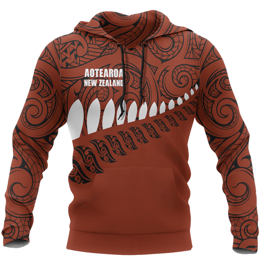 New Zealand Aotearoa Pullover Hoodie Red HC-Apparel-Huyencass-Hoodie-S-Vibe Cosy™