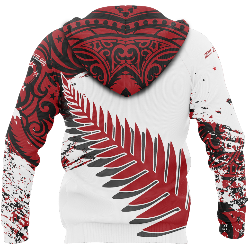 New Zealand Maori Fern Red Edition Zip Hoodie NVD-Apparel-Dung Van-Hoodie-S-Vibe Cosy™