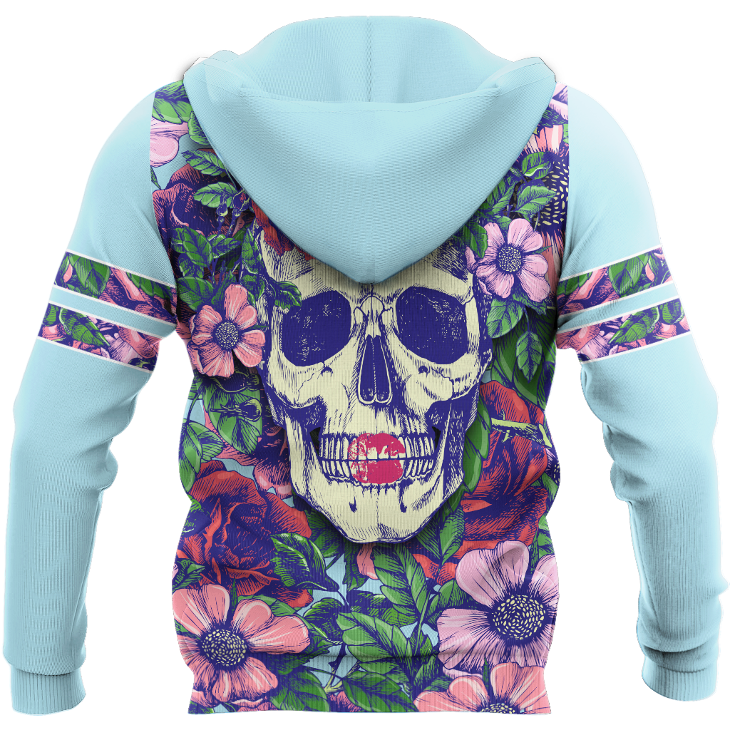 Rose Love Skull 3D all over printed for man and women QB05252004-Apparel-PL8386-Hoodie-S-Vibe Cosy™