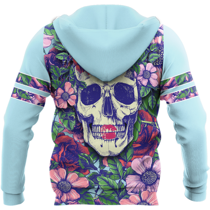 Rose Love Skull 3D all over printed for man and women QB05252004-Apparel-PL8386-Hoodie-S-Vibe Cosy™