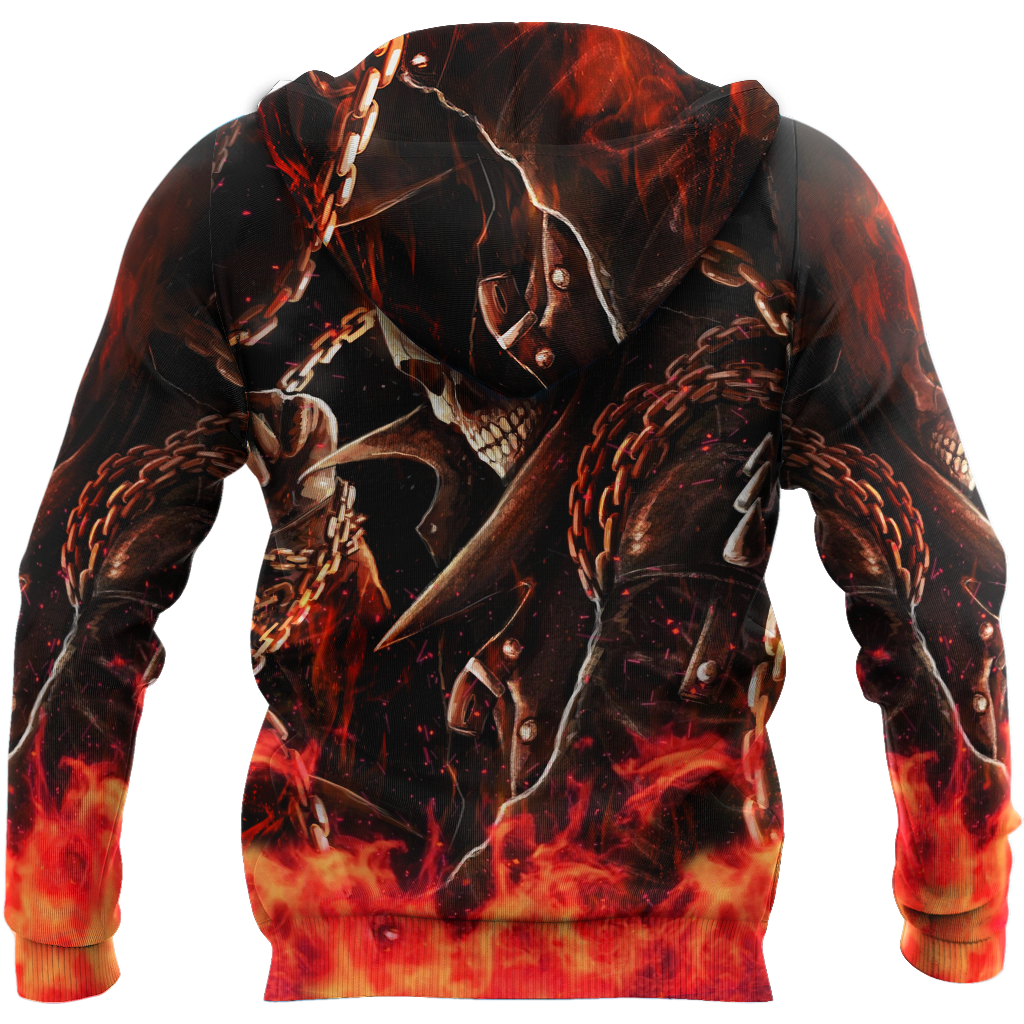 Premium All Over Printed Fire Skull Shirts MEI