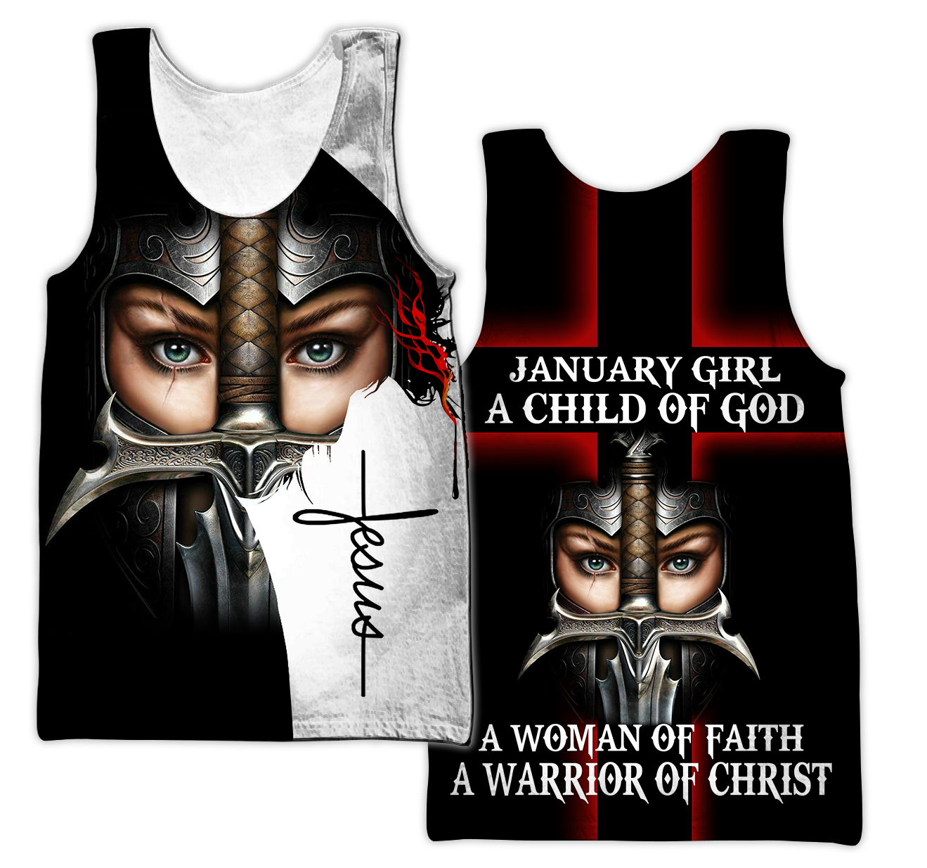 January Girl - I Am A Daughter Of God 3D All Over Printed Shirts For Men and Women TA040205S1-Apparel-TA-Tank Top-S-Vibe Cosy™