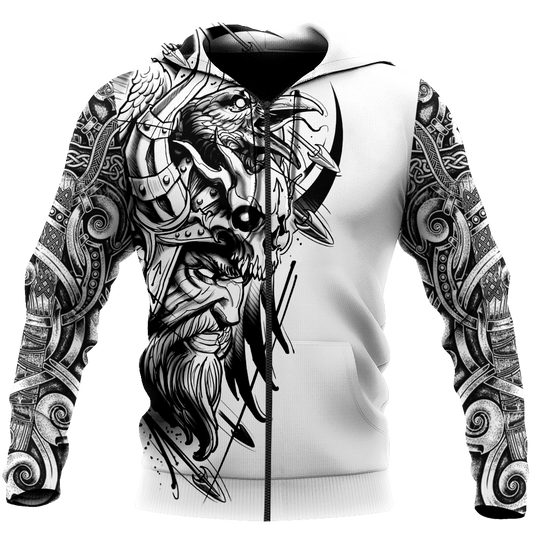 Love Viking tattoos 3D all over printed for man and women-Apparel-PL8386-Zipped Hoodie-S-Vibe Cosy™