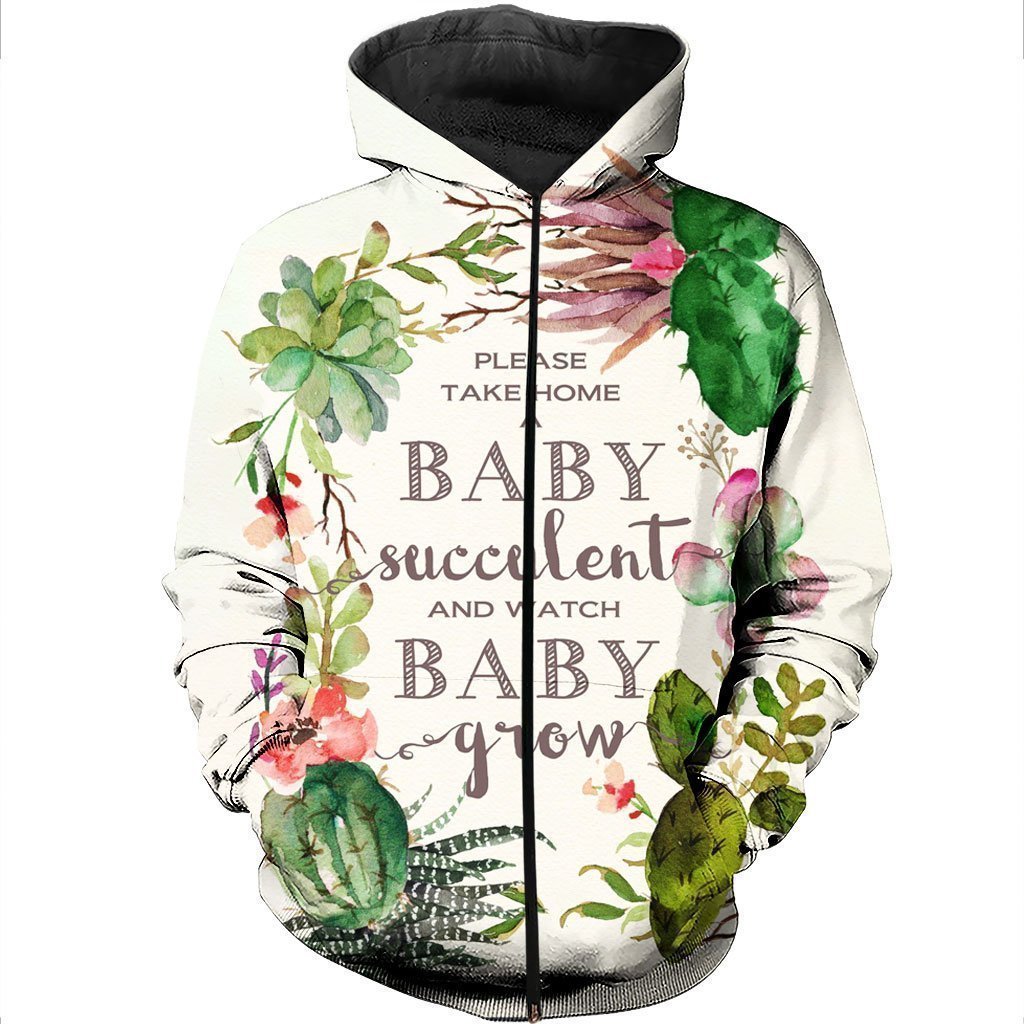 All Over Printed Flower Cactus-Apparel-Phaethon-Zip-S-Vibe Cosy™