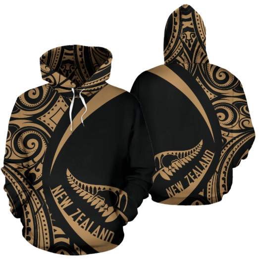 New Zealand Maori Hoodie - Circle Style - Gold HC-Apparel-Huyencass-Hoodie-S-Vibe Cosy™