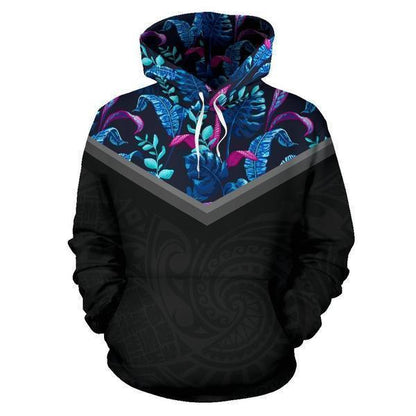 Hawaii Vintage Pattern Hoodie Blue Palm Tree - AH - J9-ALL OVER PRINT ZIP HOODIES (P)-Phaethon-Hoodie-S-Vibe Cosy™